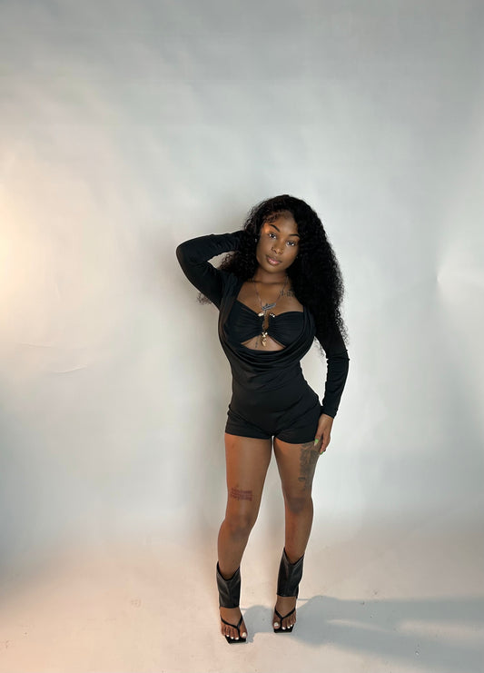 Date Night Romper-Black
